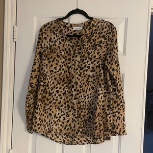 Calvin Klein Leopard print blouse size medium